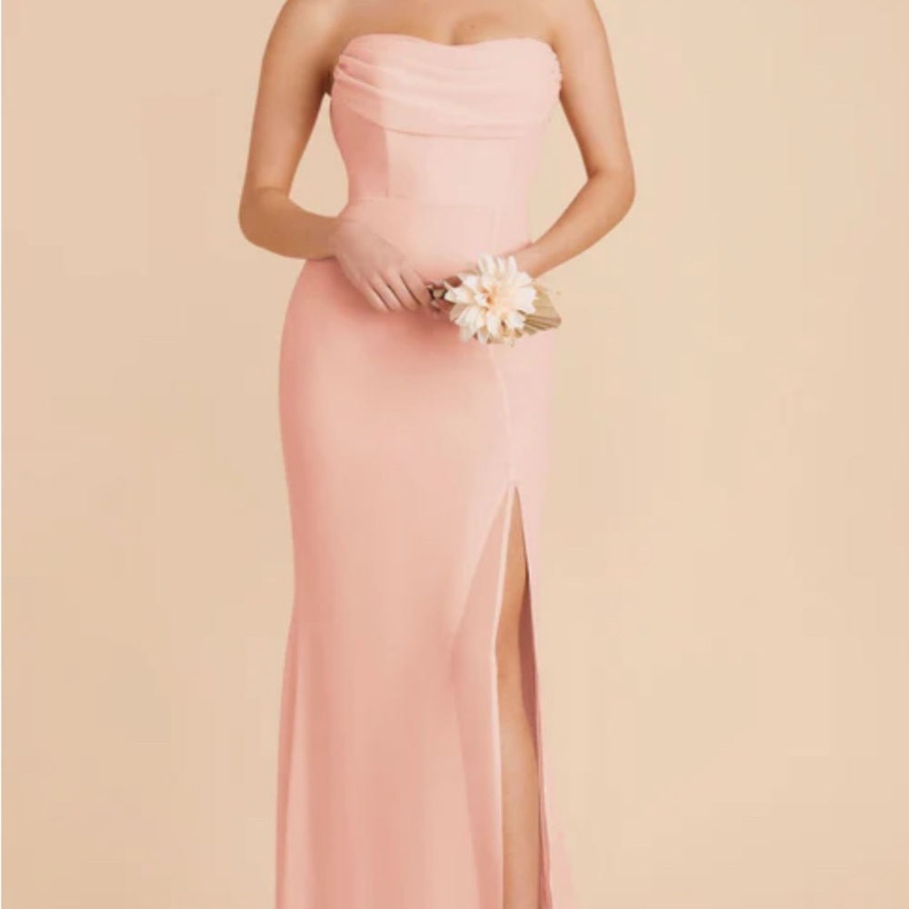 Birdy Grey Mira Convertible blush Strapless Gown with Slit medium